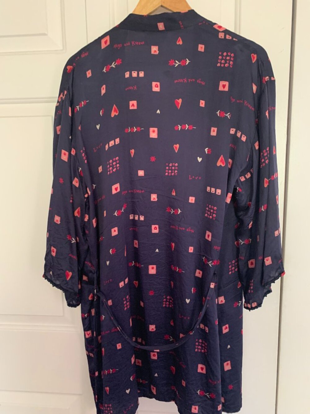 Sweet 100% Silk Robe in Midnight Blue - Picture 5 of 7